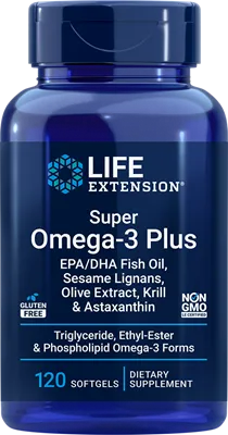 沿寿LIFE - 超级Omega-3 Plus EPA与DHA鱼油 芝麻木脂素 橄榄提取物 磷虾与虾青素 120粒软胶囊
