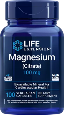 沿寿LIFE - 柠檬酸镁 100毫克 100粒素食胶囊