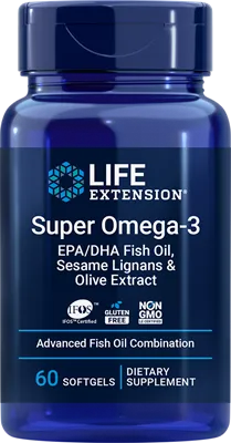 沿寿LIFE - 超级Omega-3 EPA与DHA鱼油、芝麻木脂素及橄榄提取物 60粒软胶囊
