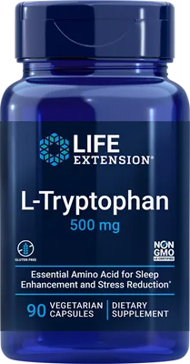 沿寿LIFE - 左旋色氨酸 500毫克 90粒素食胶囊