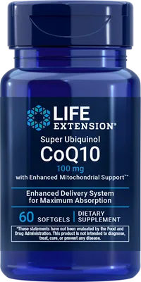 沿寿LIFE - 超级泛醇辅酶Q10增强线粒体支持配方 100毫克 60粒软胶囊