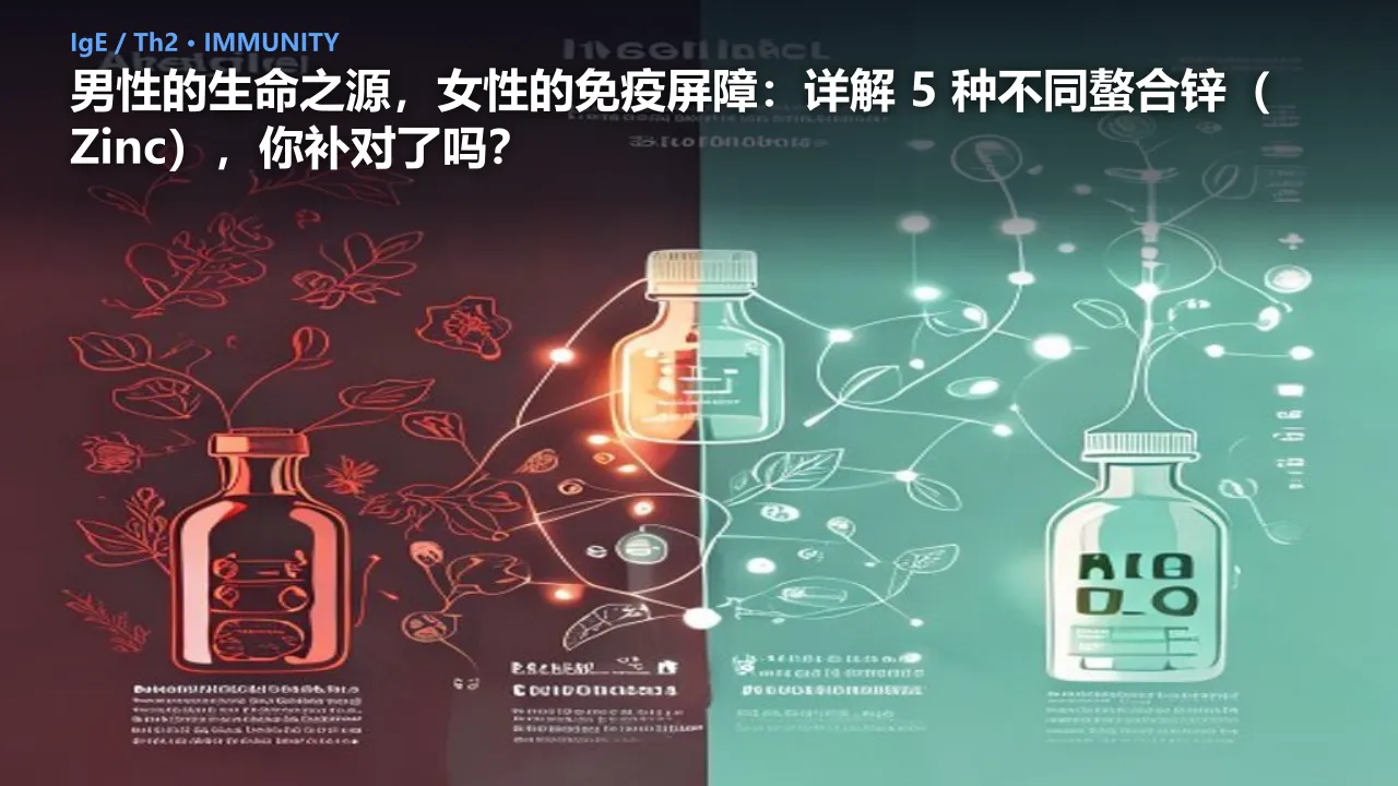 男性的生命之源，女性的免疫屏障：详解 5 种不同螯合锌（Zinc），你补对了吗？