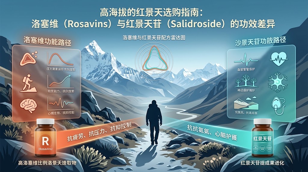 高海拔的红景天选购指南：洛塞维（Rosavins）与红景天苷（Salidroside）的功效差异