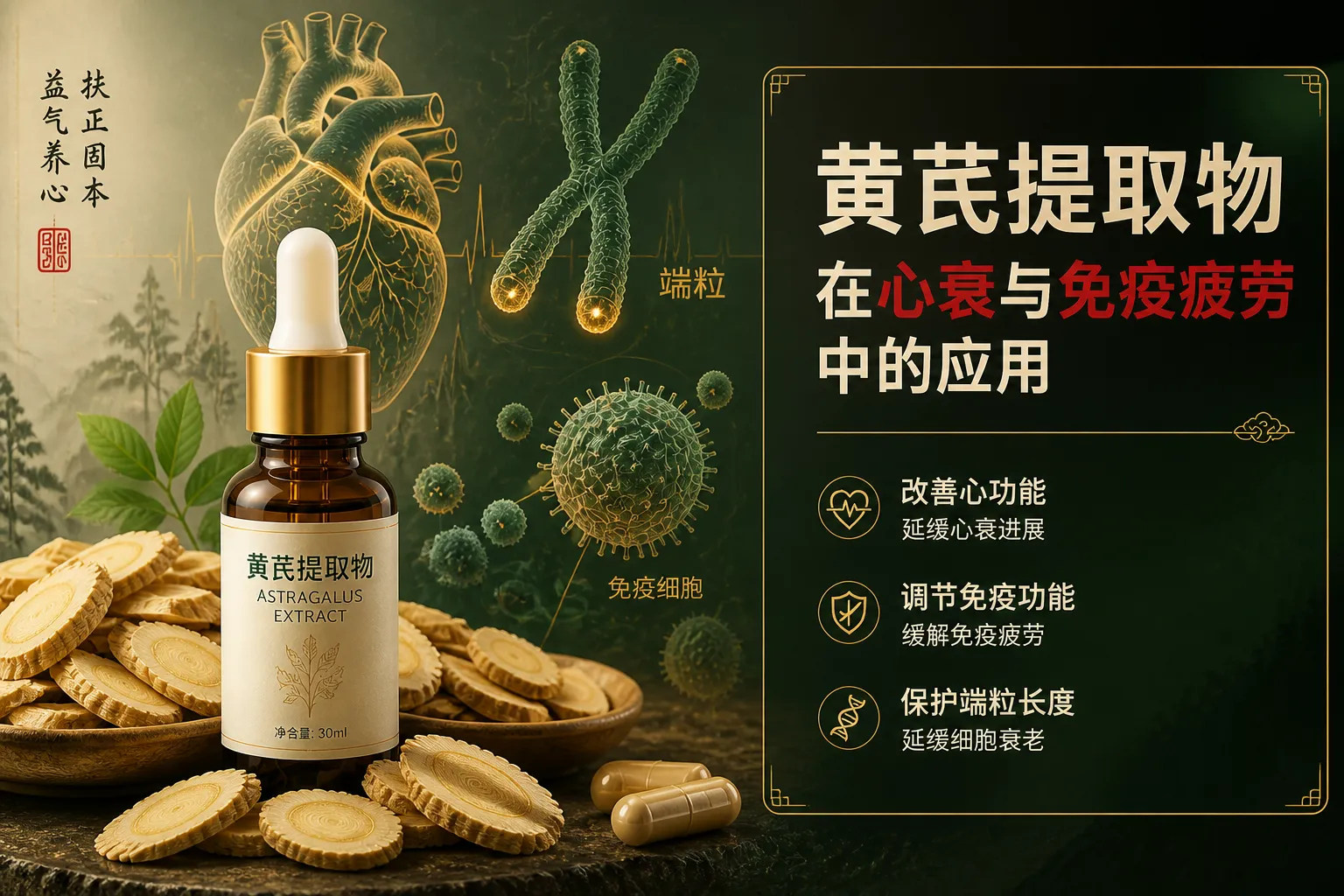 护卫端粒的中式草本：黄芪提取物在心衰与免疫疲劳中的应用