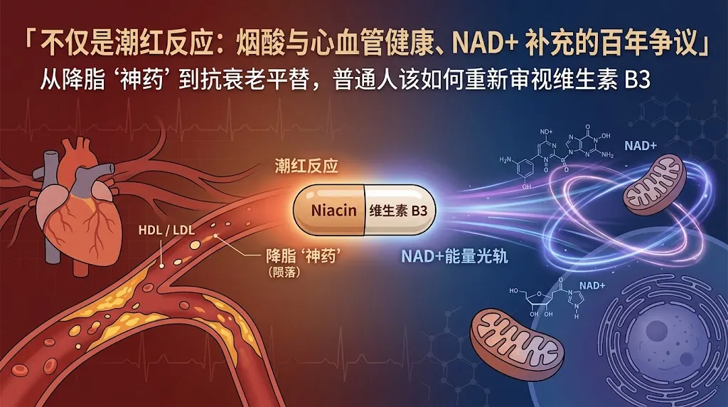 不仅仅是潮红反应：烟酸（Niacin）与心血管健康、NAD+补充的百年争议