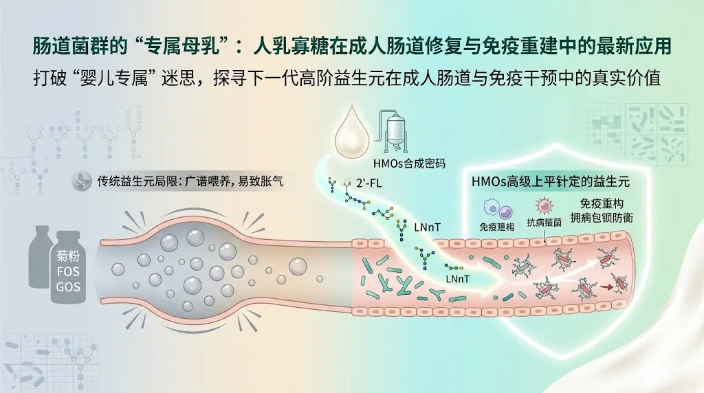 肠道菌群的“专属母乳”：人乳寡糖（HMOs）在成人肠道修复与免疫重建中的最新应用
