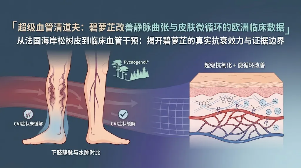 超级血管清道夫：碧萝芷（Pycnogenol）改善静脉曲张与皮肤微循环的欧洲临床数据