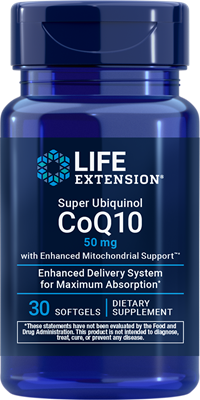 沿寿LIFE - 超级泛醇辅酶Q10增强线粒体支持配方 50毫克 30粒软胶囊