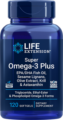 沿寿LIFE - 超级Omega-3 Plus EPA与DHA鱼油 芝麻木脂素 橄榄提取物 磷虾与虾青素 120粒软胶囊