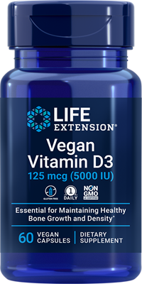 沿寿LIFE - 纯素维生素D3 125微克 60粒素食胶囊