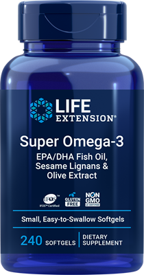 沿寿LIFE - 超级Omega-3 EPA DHA鱼油芝麻木脂素与橄榄提取物 240粒易吞咽软胶囊
