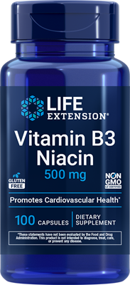 沿寿LIFE - 维生素B3烟酸 500毫克 100粒胶囊