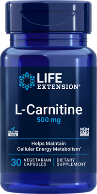 沿寿LIFE - 左旋肉碱 500毫克 30粒素食胶囊