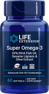 沿寿LIFE - 超级Omega-3 EPA与DHA鱼油、芝麻木脂素及橄榄提取物 60粒软胶囊